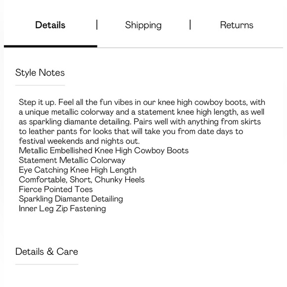 Nasty Gal Metallic Embellished Knee High Western Boots - Picture 5 of 5